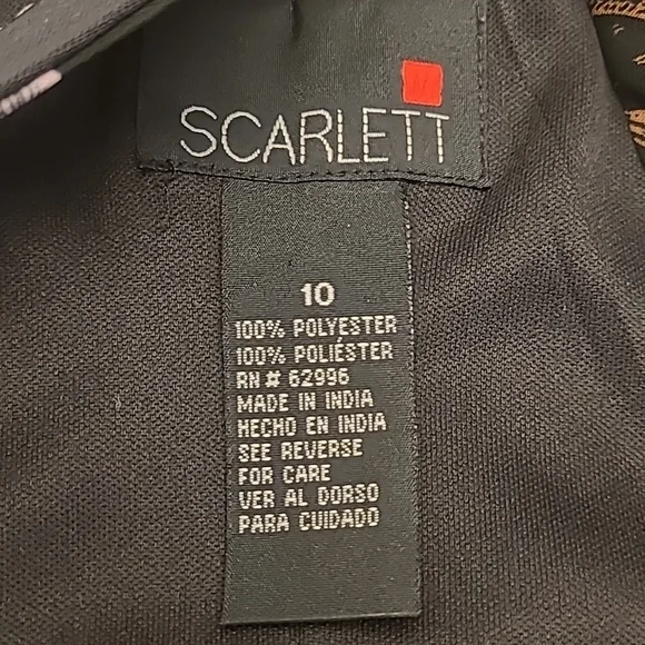 EUC 1990s VTG  Scarlett Black with Pink Floral Print Slip Dress with Flowing Hem - Picture 9 of 16